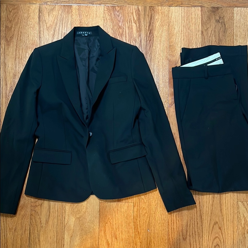 Theory Classic Black Blazer and Pants Suit